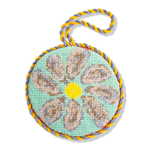 Needlepoint Icon Ornament - Oyster - Bodega Nantucket