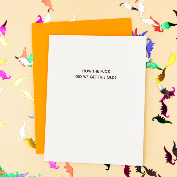 How The Fuck Did We Get This Old Funny Birthday Card - Bodega Nantucket
