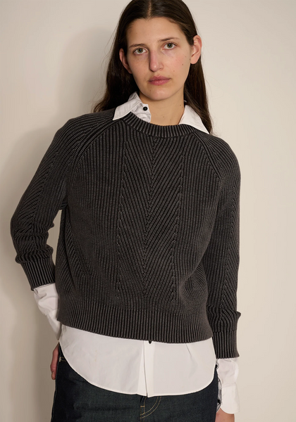 Chelsea Washed Cotton Sweater Black - Bodega Nantucket