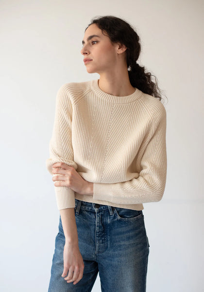 Chelsea Washed Cotton Sweater Sandstone - Bodega Nantucket