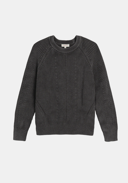 Chelsea Washed Cotton Sweater Black - Bodega Nantucket
