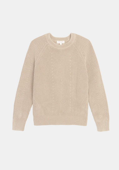 Chelsea Washed Cotton Sweater Sandstone - Bodega Nantucket