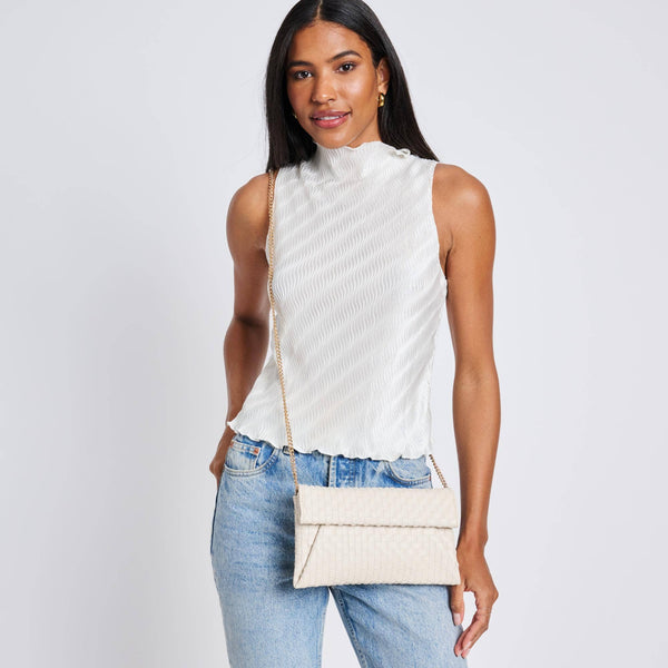 Priscilla Woven Clutch Nude - Bodega Nantucket