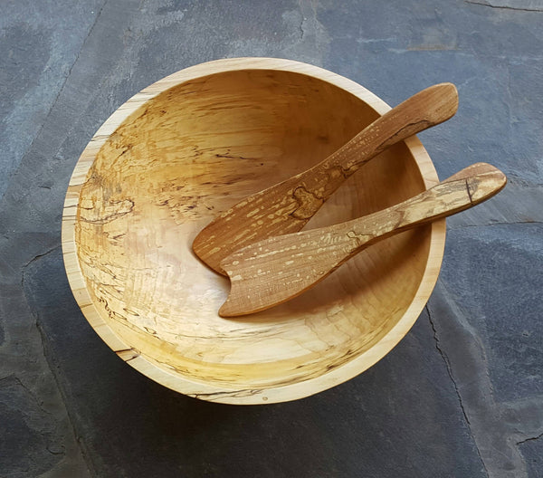15" SPALTED MAPLE ROUND BOWL - Bodega Nantucket