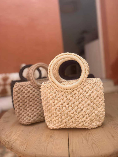 Small Crochet Tote with Round Handle
