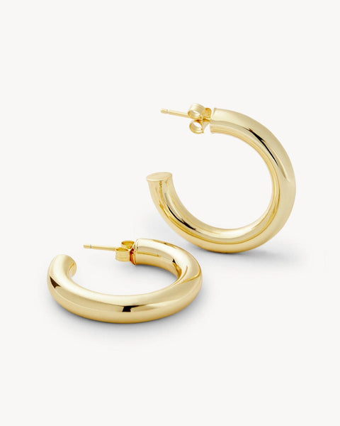1" Perfect Hoops in Gold - Bodega Nantucket