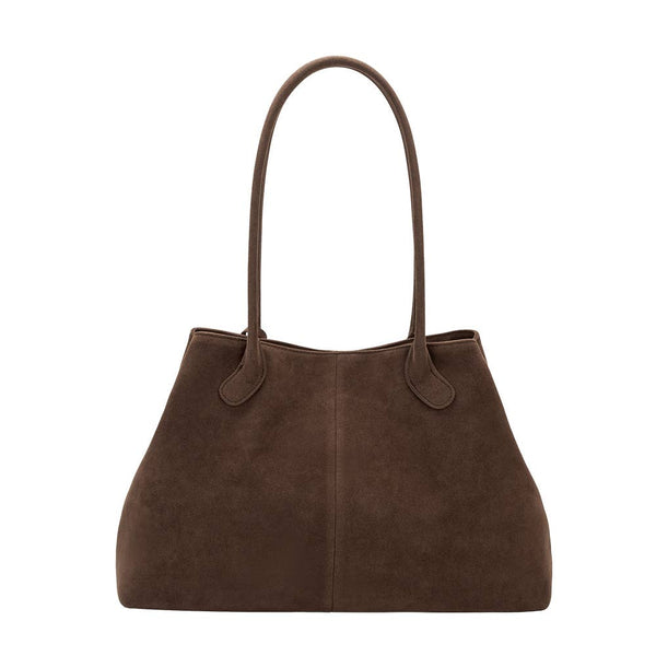 Irene Chocolate Vegan Suede Shoulder Bag