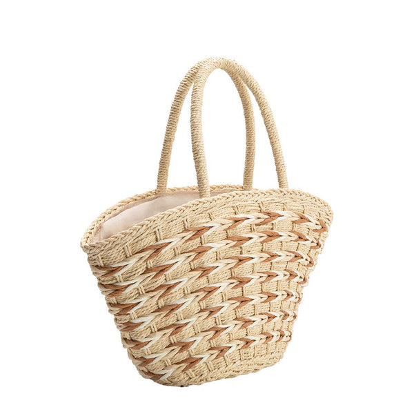 Lisbon Natural Straw Vegan Tote Bag