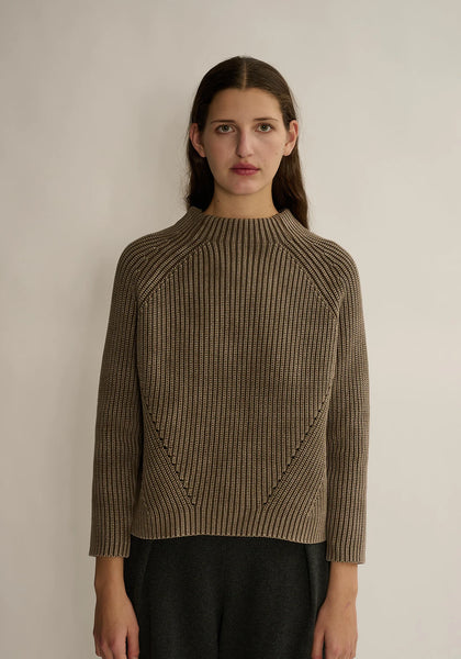 Daphne Washed Cotton Sweater Bark - Bodega Nantucket