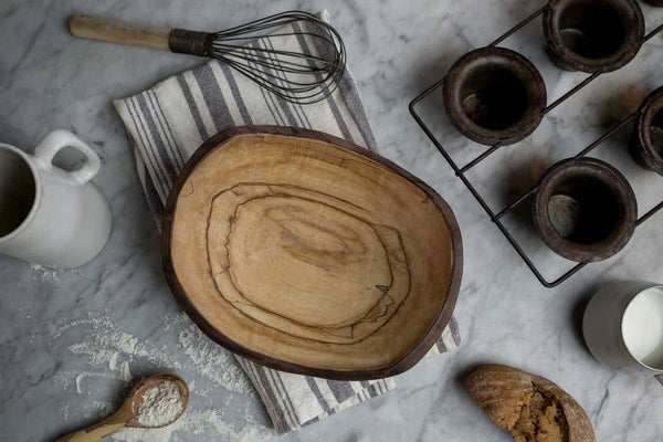 13" SPALTED MAPLE OVAL BOWL - Bodega Nantucket