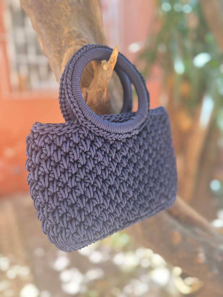 Small Crochet Tote with Round Handle