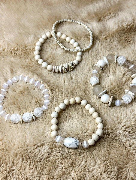 Tribal Stack Bracelet | Blanc