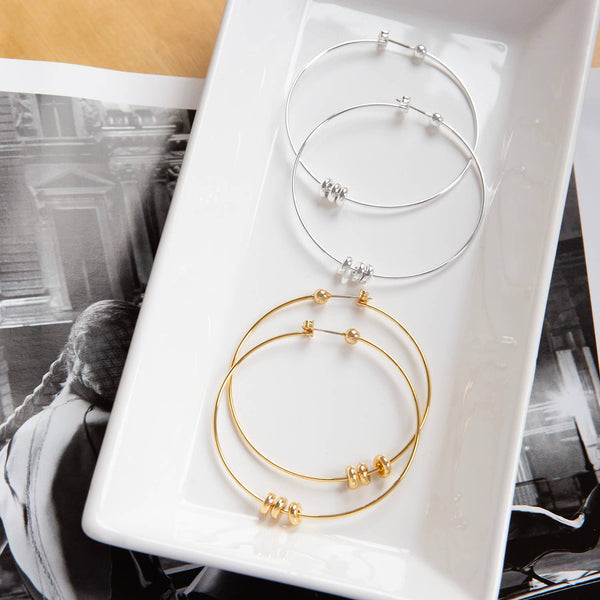 Thin hoop with rondelle beads - Bodega Nantucket