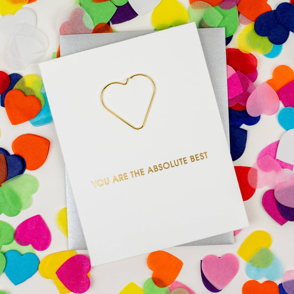 Absolute Best Friendship Heart Paperclip Greeting Card - Bodega Nantucket
