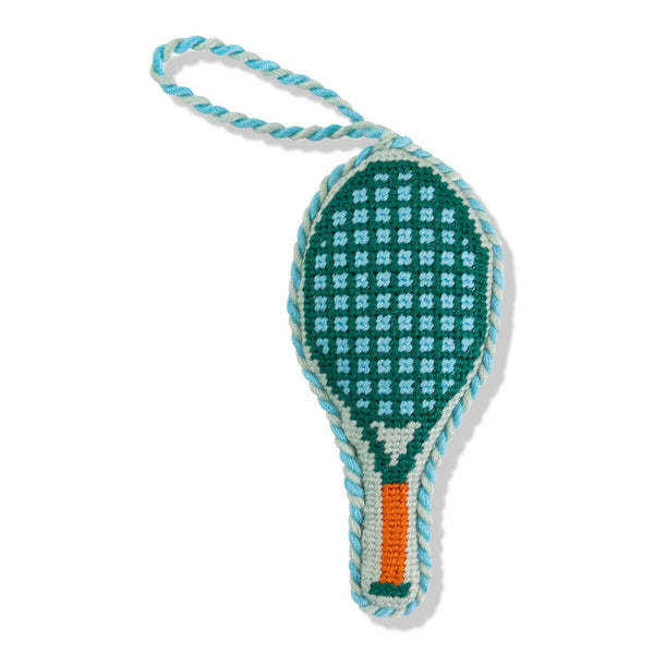 Needlepoint Icon Ornament - Tennis Racket - Bodega Nantucket