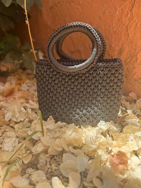 Small Crochet Tote with Round Handle