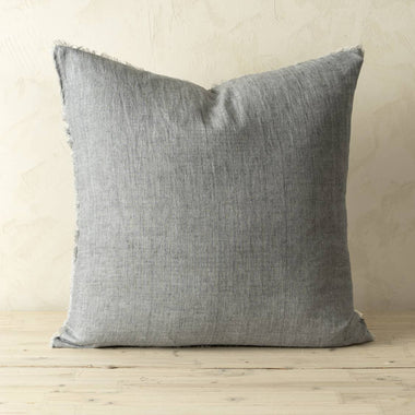 24x24 Lina Linen Pillow Steel Grey - Bodega Nantucket