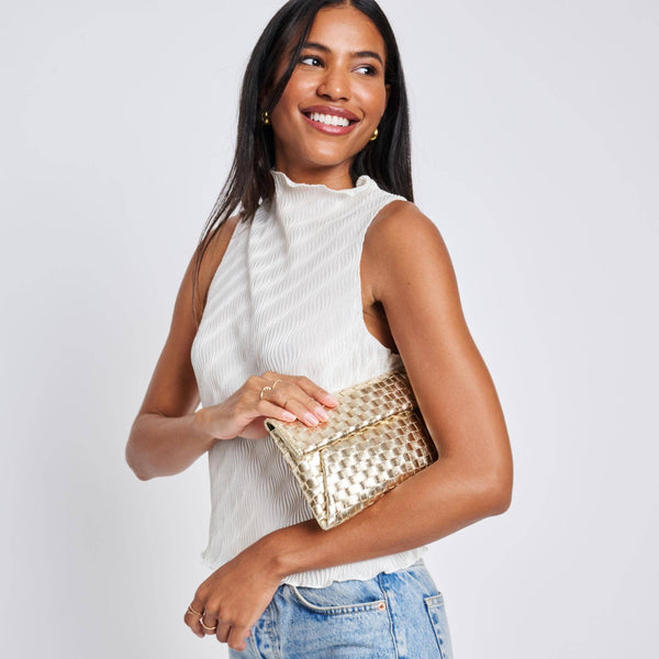 Priscilla Woven Clutch Nude - Bodega Nantucket