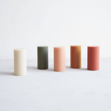 Fancy Ribbed Pillar Candles