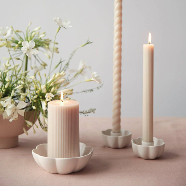 Fancy Ribbed Pillar Candles