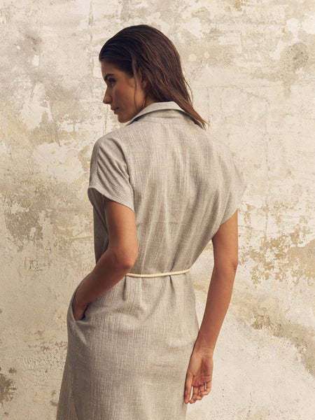 Zaya Shirt Dress - Gray - Bodega Nantucket