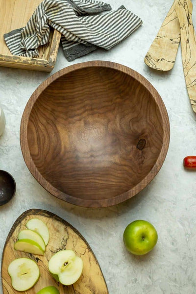 13" BLACK WALNUT ROUND BOWL - Bodega Nantucket