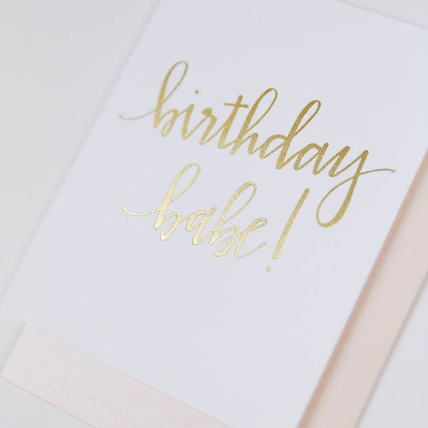 Birthday Babe Script Letterpress Greeting Card - Bodega Nantucket
