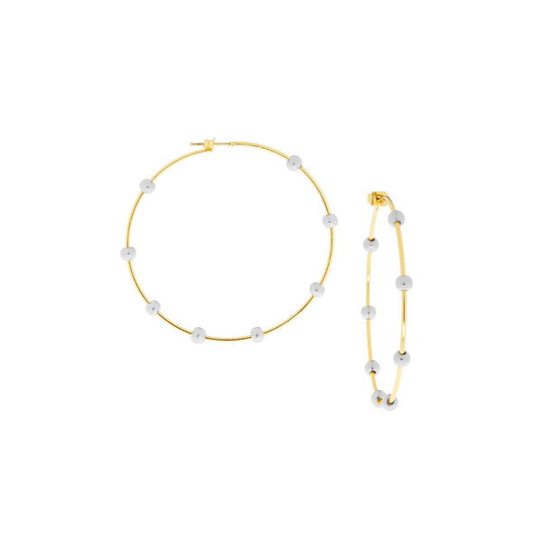 Gold plated spaced bead hoop - Bodega Nantucket