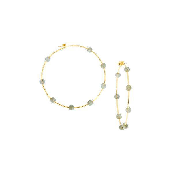 Thin hoop with gemstones - Bodega Nantucket