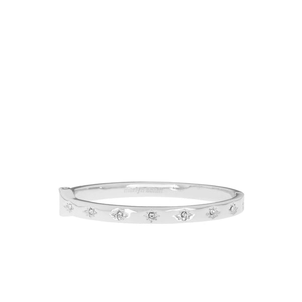 Mini crystal starburst hinged bangle - Bodega Nantucket