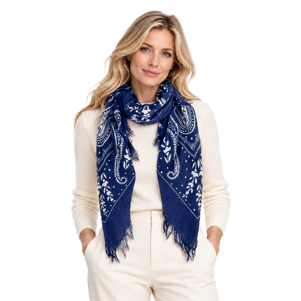 Cashmere Paisley Scarf - Bodega Nantucket