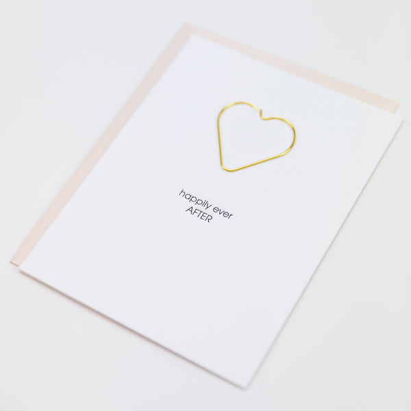 Happily Ever After Heart Paper Clip Greeting Card - Bodega Nantucket
