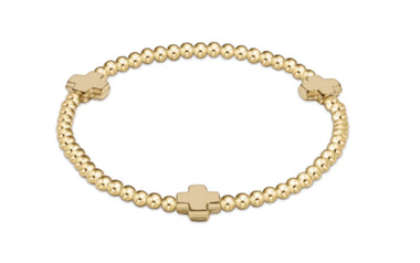 Signature Cross Gold Pattern 3mm Bracelet - Bodega Nantucket
