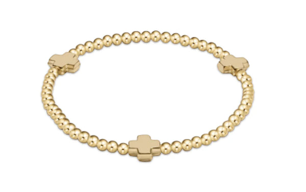 Signature Cross Gold Pattern 3mm Bracelet - Bodega Nantucket