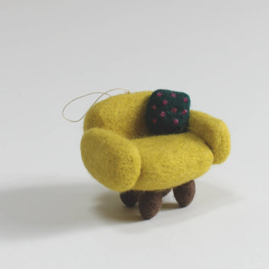 Felted Wool Chair Ornament - Yellow  - Bodega Nantucket