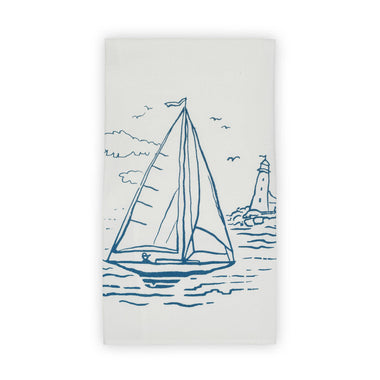 Sail away tea towel