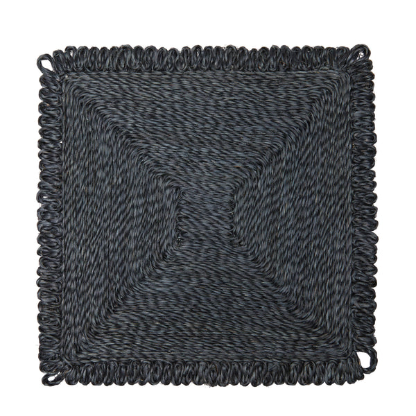 Loopy Abaca Navy 14" Square - Set of 4