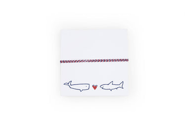 Shark loves whale notepad