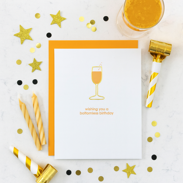 Wishing You a Bottomless Birthday - Champagne Paperclip Card - Bodega Nantucket