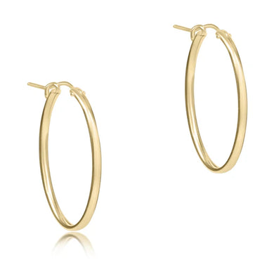Oval Gold 1in Smooth Hoop - Bodega Nantucket