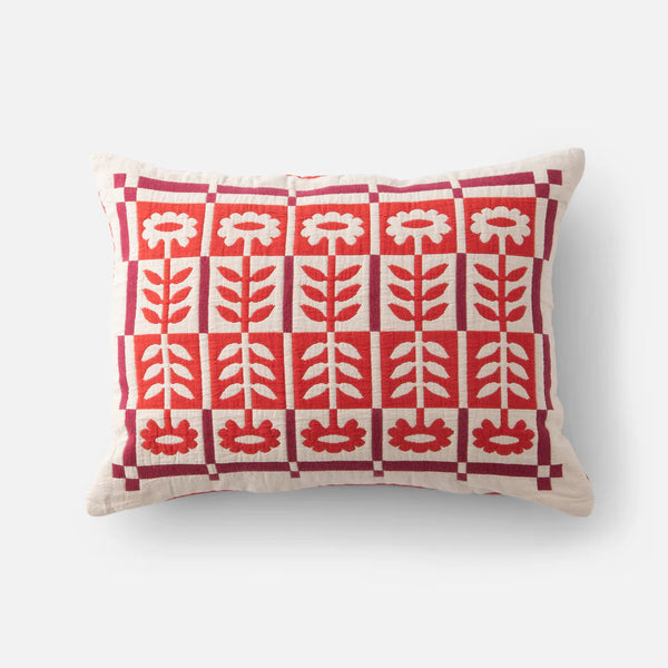 Stillwater Floral Sham Red - Bodega Nantucket