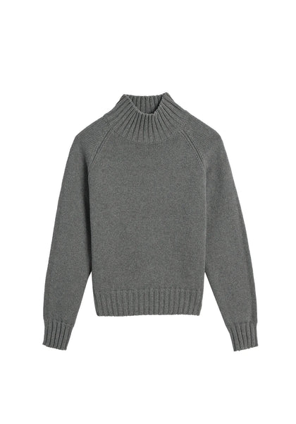 Kaitlyn Cotton Cashmere Sweater Dark Heather Grey - Bodega Nantucket