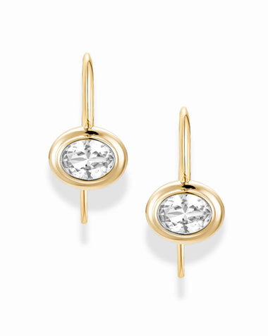 Lucia Oval French Hook Earrings - Bodega Nantucket