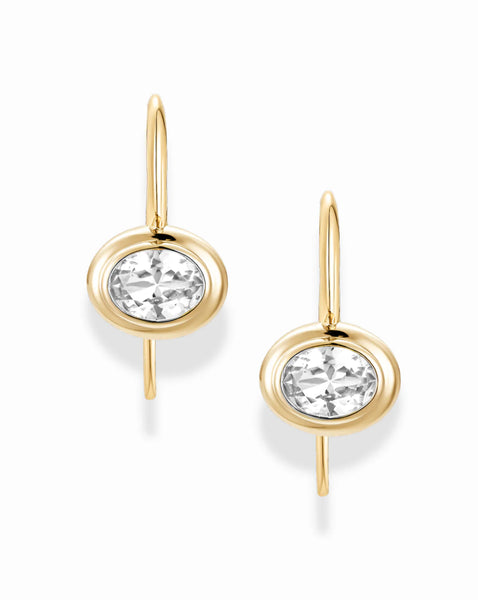 Lucia Oval French Hook Earrings - Bodega Nantucket