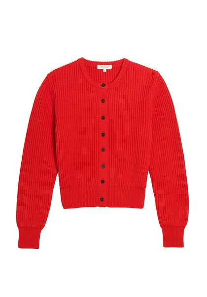 Riana Cotton Cardigan - Vermilion - Bodega Nantucket