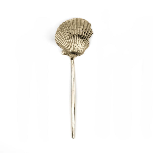 Shell Serving Spoon - Brass