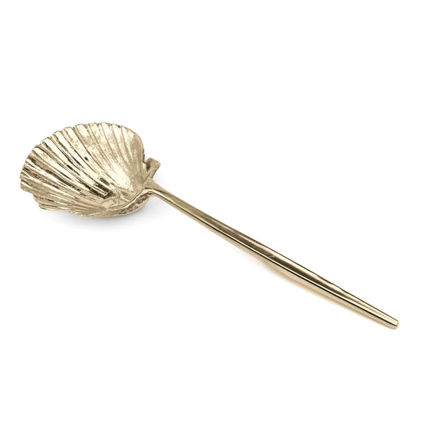 Shell Serving Spoon - Brass