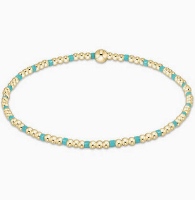 Hope Sincerity Pattern 2 mm Bead Bracelet Turquoise - Bodega Nantucket