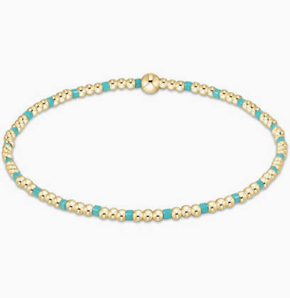 Hope Sincerity Pattern 2 mm Bead Bracelet Turquoise - Bodega Nantucket