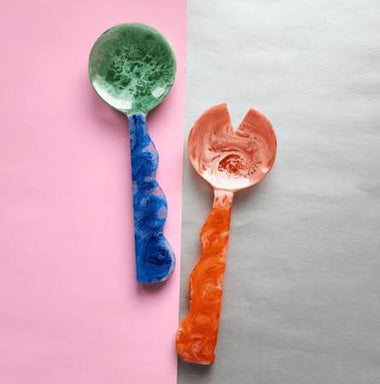 Blue & Orange Salad Servers - Bodega Nantucket